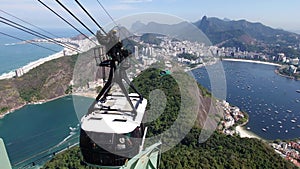 Aerial view Sugar Loaf cable car Rio de Janeiro Brazil