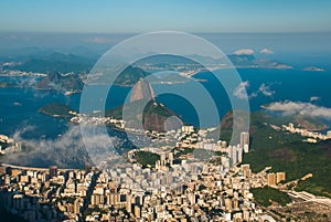 Aerial view of Sugarloaf Mountain in Rio de Janeiro
