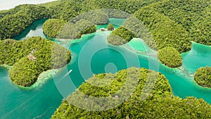 Aerial view of Sugba lagoon, Siargao,Philippines.