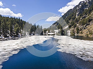 Aerial view of Suhoto Lake at Rila Mountain, Bulgaria