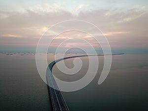 Aerial view Sultan Abdul Halim Muadzam Shah Bridge