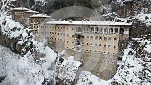 Aerial view of Sumela Monastery Trabzon Turkey