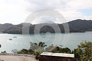 Aerial view of sun moon lake in nantou at taiwan