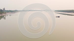 Aerial view of the Sundarbans in rural India, the Ganges river delta with the largest mangroves forest in the world. Landscape of