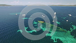 Aerial view of the sunken ship near the island Dugi otok