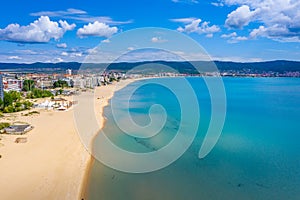 Aerial view of Sunny beach - a popular holiday resort in Bulgaria