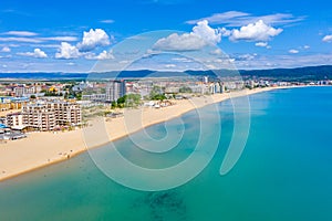 Aerial view of Sunny beach - a popular holiday resort in Bulgaria