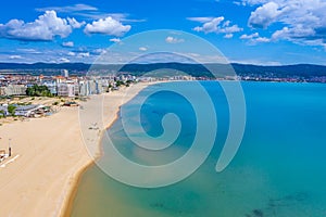 Aerial view of Sunny beach - a popular holiday resort in Bulgaria