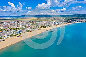 Aerial view of Sunny beach - a popular holiday resort in Bulgaria