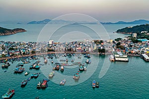 Aerial view sunset at Cheung Chau