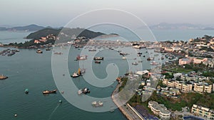 Aerial view sunset at Cheung Chau