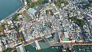 Aerial view sunset at Cheung Chau