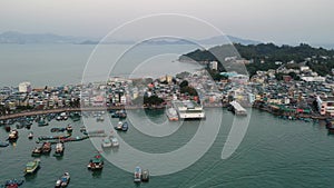 Aerial view sunset at Cheung Chau