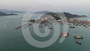 Aerial view sunset at Cheung Chau