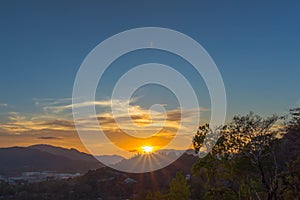 Aerial view during sunset at Khao Rang viewpoint