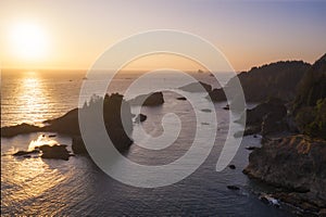 Aerial View Sunset at Samuel H. Boardman Scenic Corridor