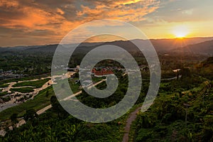 Aerial view at sunset, Thailand