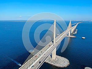 Aerial view of Sunshine Skyway Bridge