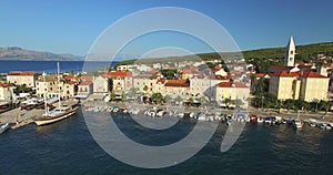 Aerial view of Supetar marina on Island of Brac, Croatia