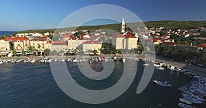 Aerial view of Supetar marina on Island of Brac, Croatia