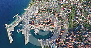 Aerial view of Supetar town, Croatia
