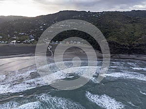 Aerial View of Surf, Piha NZ