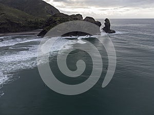 Aerial View of Surf, Piha NZ