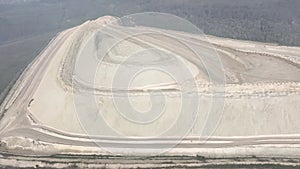 Aerial view of a surface tailings pond of chemical residue. Tailings pond for waste from a chemical plant