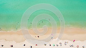 Aerial view of Surin beach, Phuket, Thailand, Surin beach is a very famous tourist destination in Phuket, Tropical sandy beach