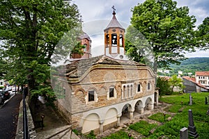 Aerial view of Sveti Nikola Saint Nicholas church in Dryanovo, Bulgaria.