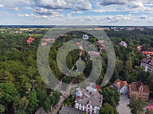 Aerial view of Svetlogorsk, former german Rauschen, coastal resort town, Svetlogorsky District, Kaliningrad Oblast, Russia, Baltic