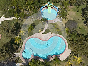 Aerial view of a swiming pool