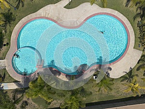 Aerial view of a swiming pool