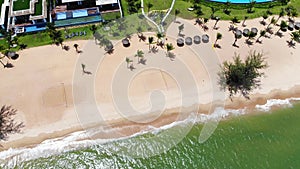 Aerial view of Swimming pool in the resort at Phu Quoc, Vietnam.