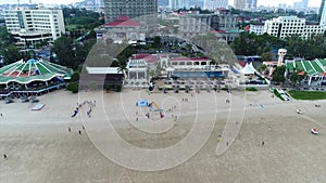 Aerial view of Swimming pool in the resort at Phu Quoc, Vietnam.