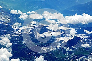 Aerial view of Swiss Alps