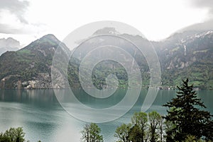 Aerial view of a swiss country village.