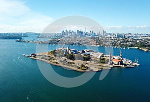 Aerial view of Sydney CBD and Harbour Bridge