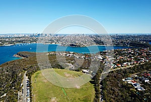 Aerial view of Sydney CBD and North Sydney