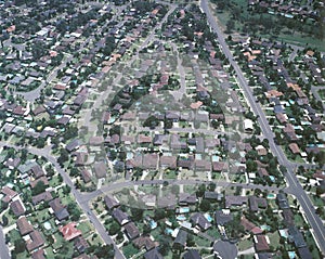 Aerial view of sydney suburban homes
