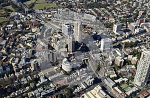 Aerial view of the Sydney suburbs