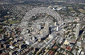 Aerial view of the Sydney suburbs