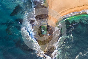 Aerial view of Sydneys Mona Vale Beach