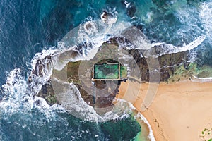 Aerial view of Sydneys Mona Vale Beach