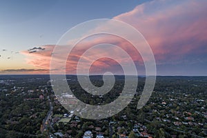Aerial view of Sydneys North Shore suburbs