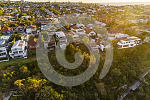 Aerial view of Sydneys North Shore suburbs