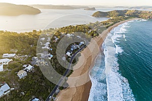 Aerial view of Sydneys Northern Beaches Palm Bech