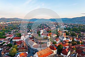 Aerial view about Szentendre downtown.