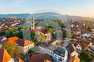 Aerial view about Szentendre downtown.