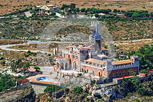 Aerial view of the Tafuri castle of Portopalo in Sicily photo